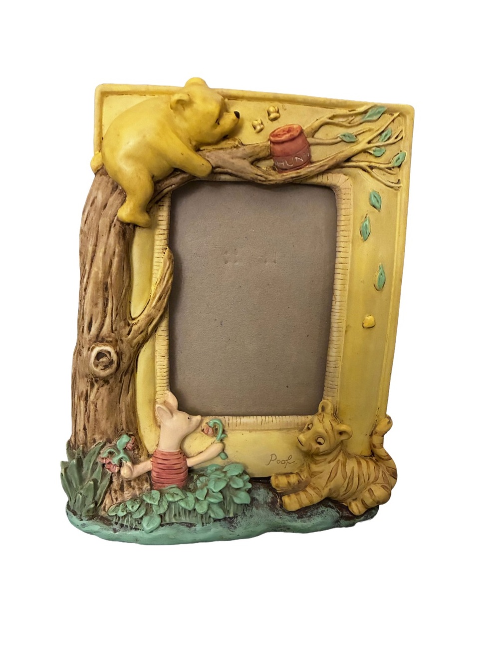Vintage Disney Charpente Winnie the Pooh 3D Photo Frame Resin Nursery Decor